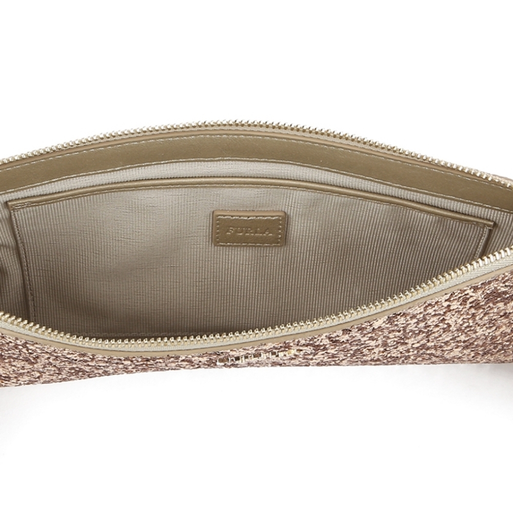 Furla Babylon XL Gold Glitter Clutch ~ Like New! - Picture 4 of 11